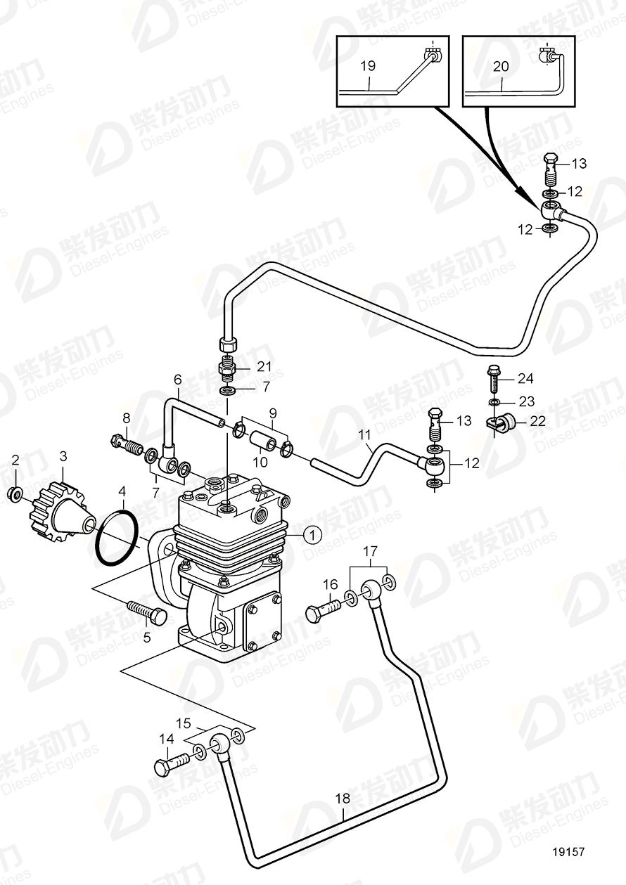 volvo penta Nipple 20460402 Drawing volvo penta Nipple 20460402 Drawing